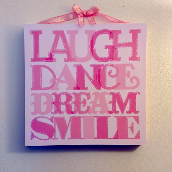 Laugh Dance Dream Smile 20”x20” Canvas Perfect for Little Girls Room or Nursery - Picture 5 of 13